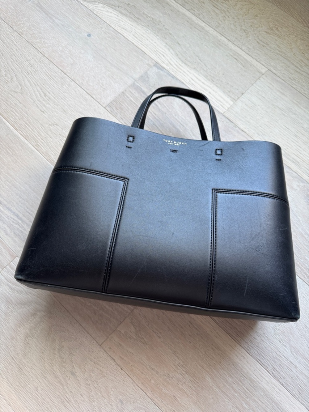 Tory Burch Black Leather Tote Briefcase